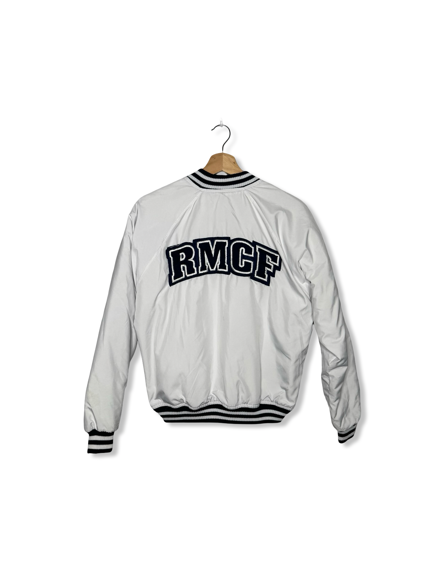 White retro bomber jacket from Real Madrid